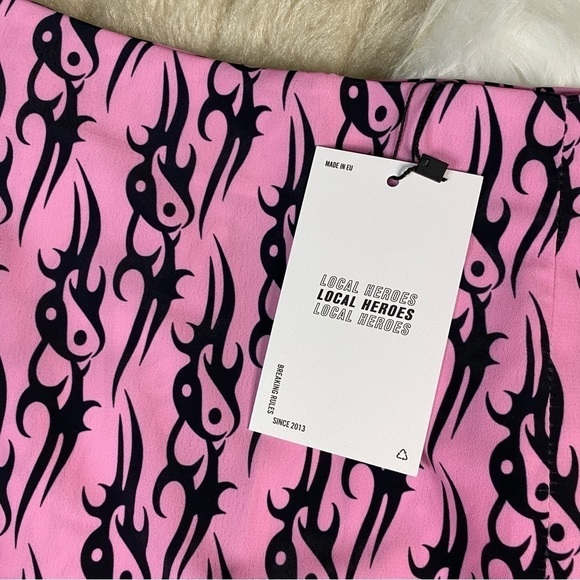 𝅺DOLLS Kill x Local Hero Tribal Love Pink Mini Skirt - Picture 3 of 8